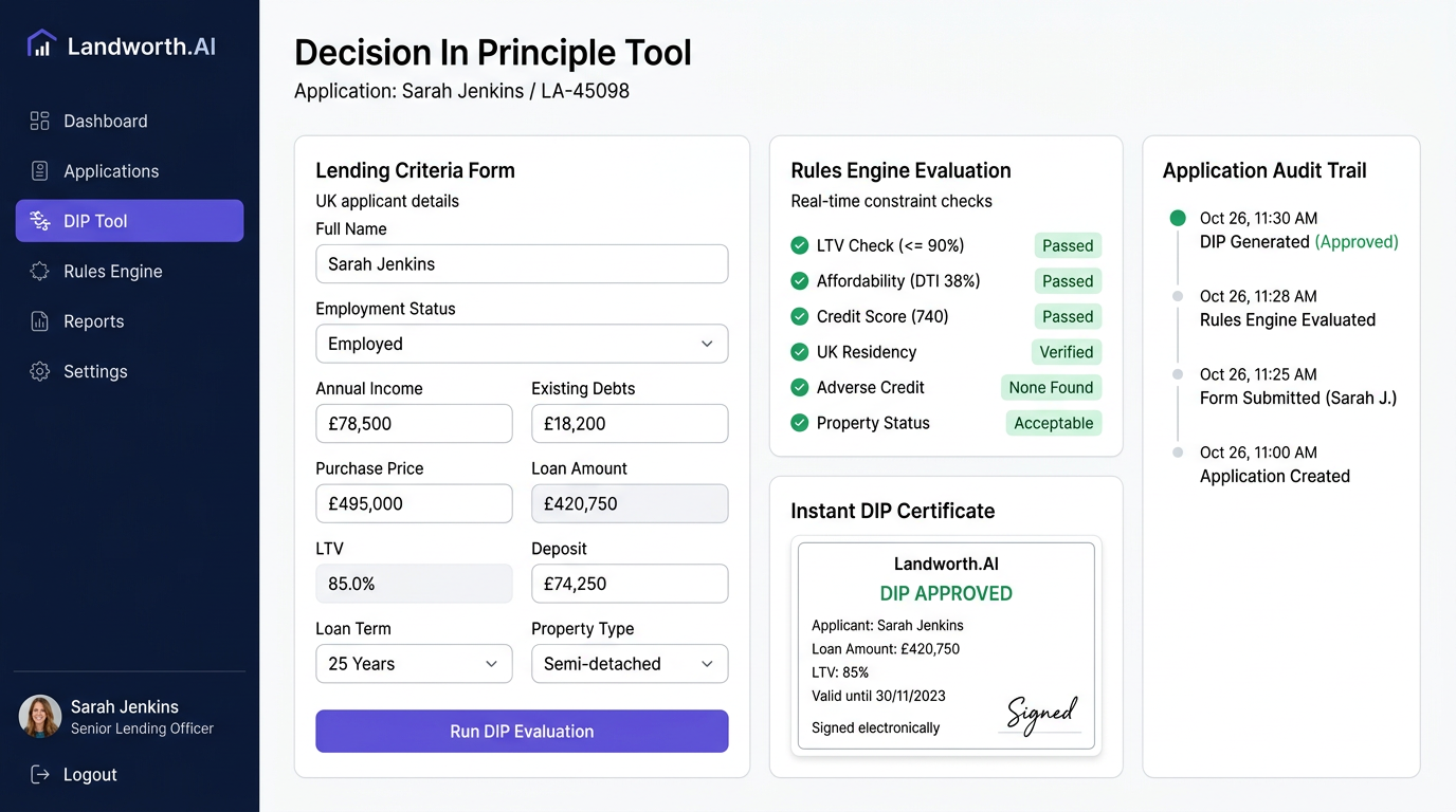 Decision In Principle Tool